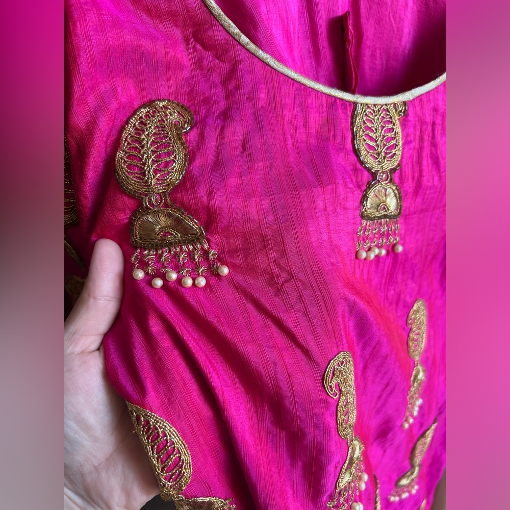 Hot Pink Ethnic shirt - Picture 3 of 4